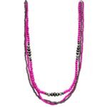Three Strand Colored Multi Stone Beads Navajo Western Necklace