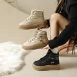 Fleece-Lined High-Top Snow Boots for Women, Fashionable Insulated Casual Winter Shoes  Student-Friendly Design - Image 3
