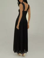 Ruched Sleeveless Maxi Dress with Embellishments - Image 4