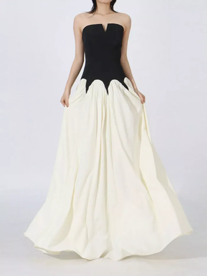 Two Tone Tube Maxi Dress - Image 2