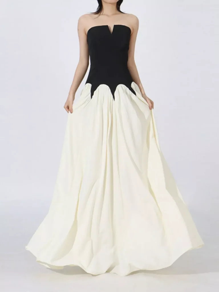 Two Tone Tube Maxi Dress
