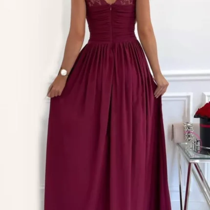High Slit Lace Detail Maxi Dress