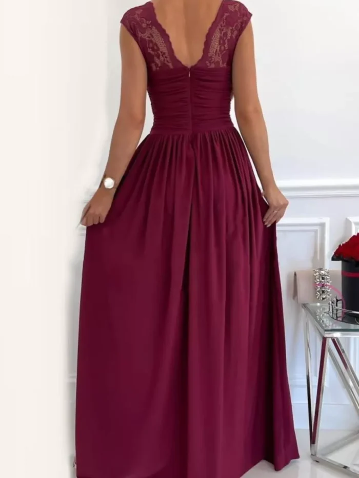 High Slit Lace Detail Maxi Dress - Image 2