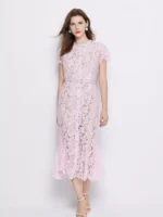 Lace Short Sleeve Mermaid Dress - Image 3