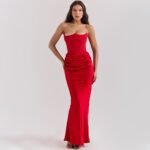 European and American style autumn and winter new women's fashion strapless sexy backless slim fit evening dress dress for women - Image 8