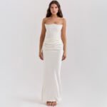 European and American style autumn and winter new women's fashion strapless sexy backless slim fit evening dress dress for women - Image 7